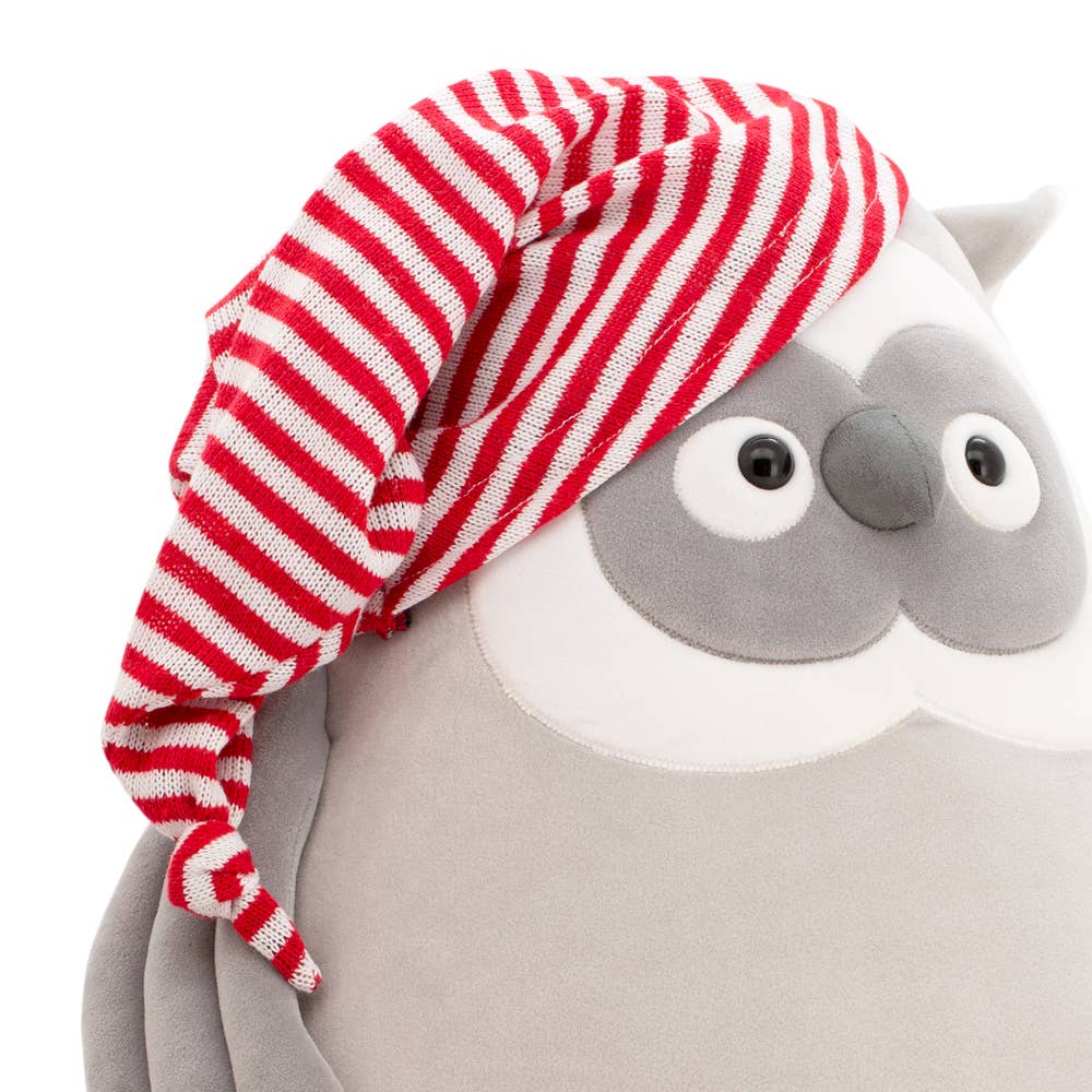 Chouette en peluche avec bonnet de nuit