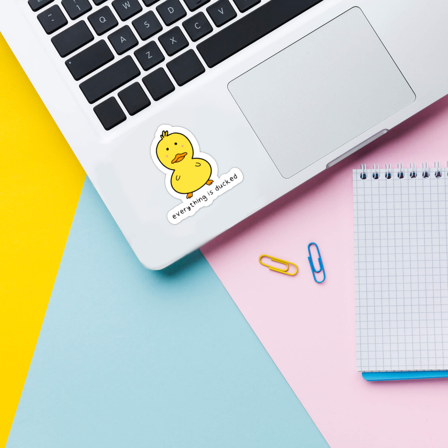 Everything is Ducked/Kawaii Duck vinyl sticker