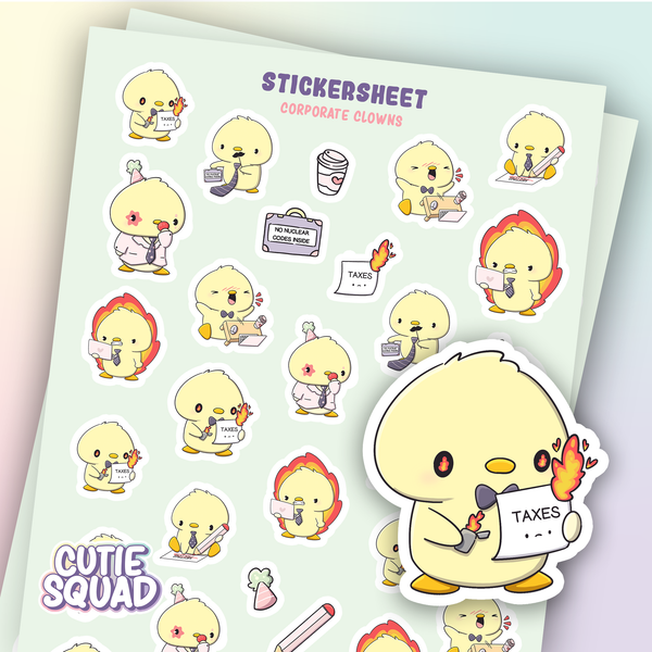Corporate Clowns Sticker Sheets