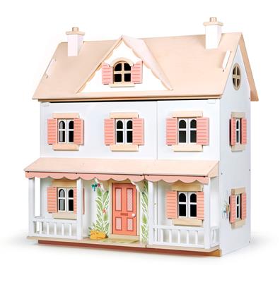 Tender Leaf Maison de Poupée: MAISON 'HUMMING BIRD' 68,7x43x74,5cm, meubles et poupées sont vendues séparément, en bois, en boîte, 3+