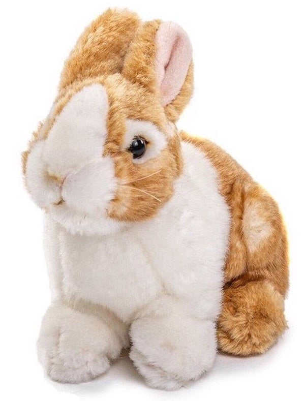 Peluche Lapin assis (marron-blanc) Uni Toys