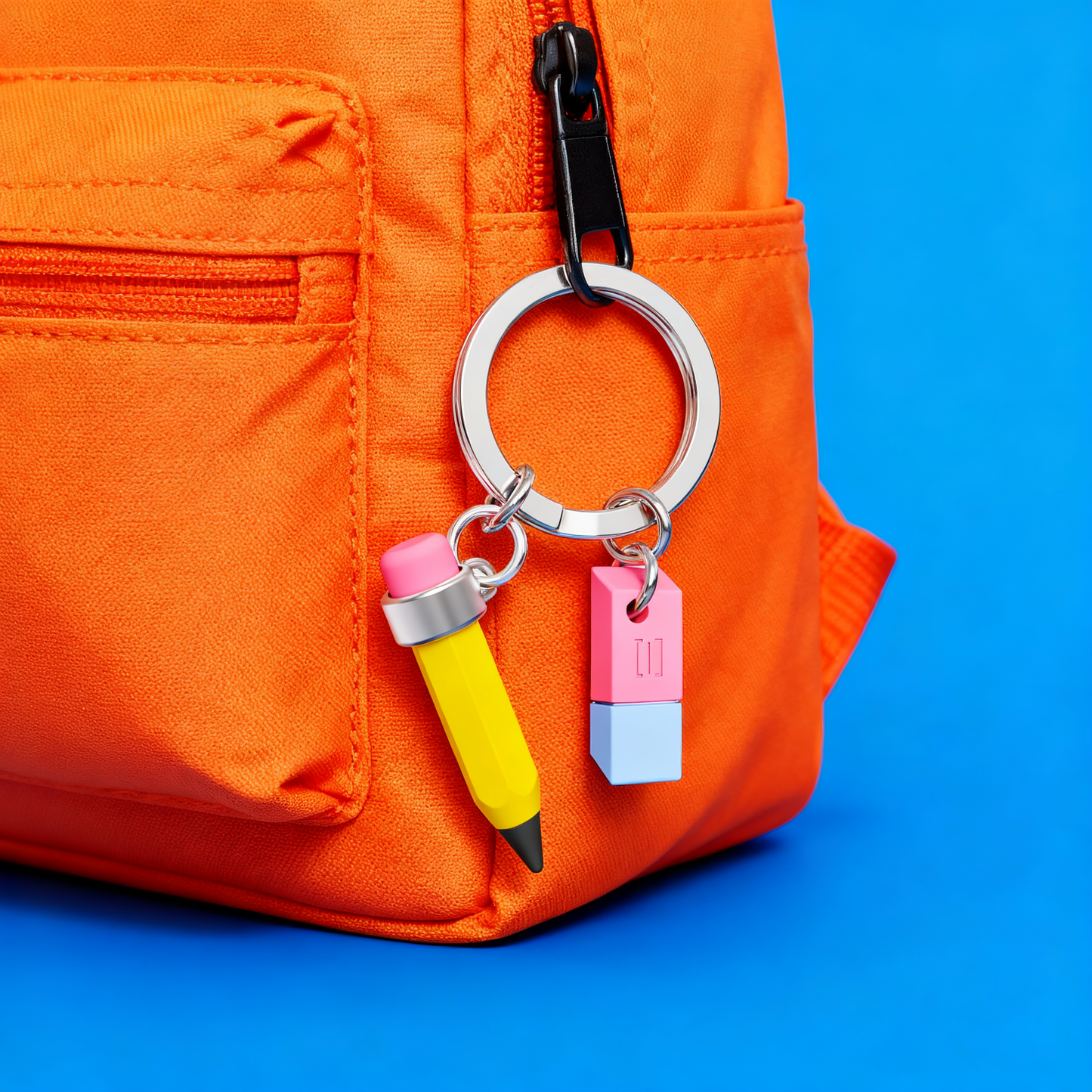 Pencil & Eraser Keychain