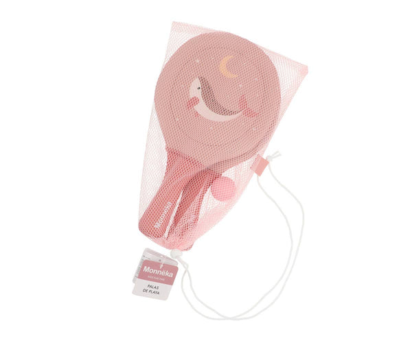 Raquettes de plage en néoprène Whale Pink avec balle