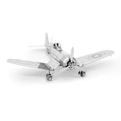 MetalEarth Aviation: F4U CORSAIR 11.5x9.5x3.8cm, maquette 3D en métal avec 1 feuille, sur carte 12x17cm, 14+