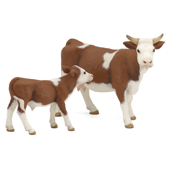 Figurine Veau simmental Papo - animal de la ferme