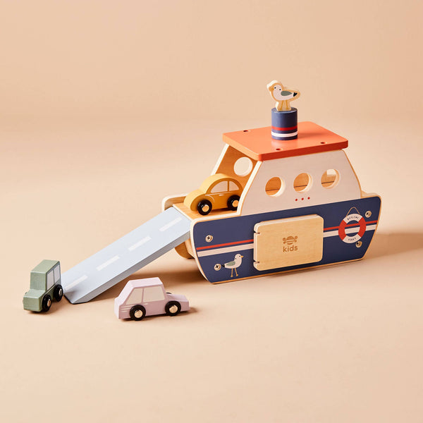Jeu Ensemble de Jeu Ferry avec Voitures FSC en Bois Just Bee Kids