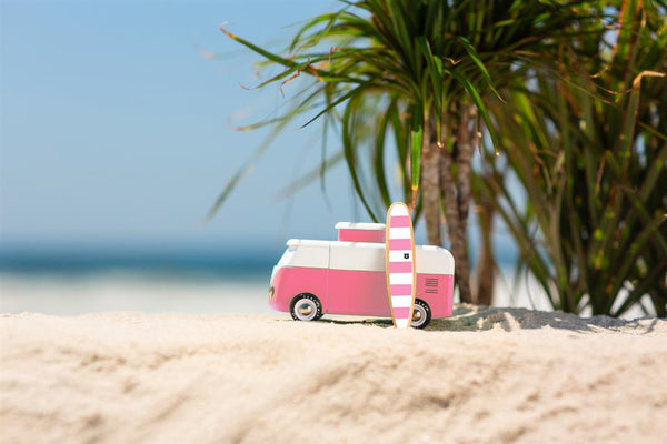 Candycar World Houten Auto - Roze Strandbus