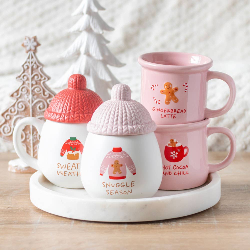 Roze peperkoek kerstmok