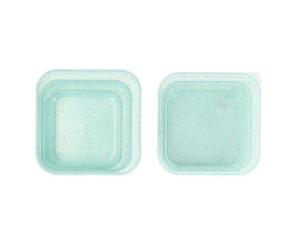 3 Boîtes à Déjeuner Aqua Paillettes Turquoise - vue 2