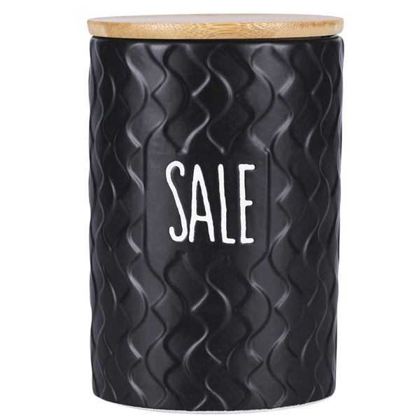 Dolomite Salt Jar with Bamboo Lid 850 ml, Shapes