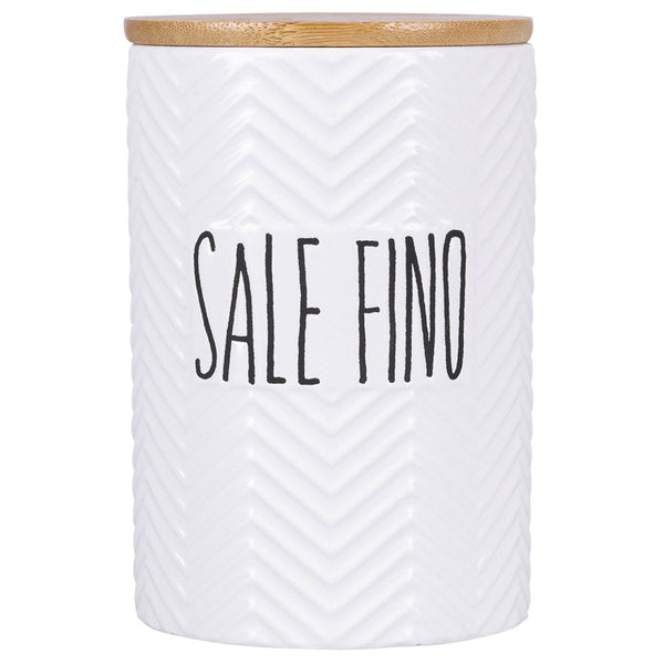 Dolomite Fine Salt Jar with Bamboo Lid 850 ml, Shapes