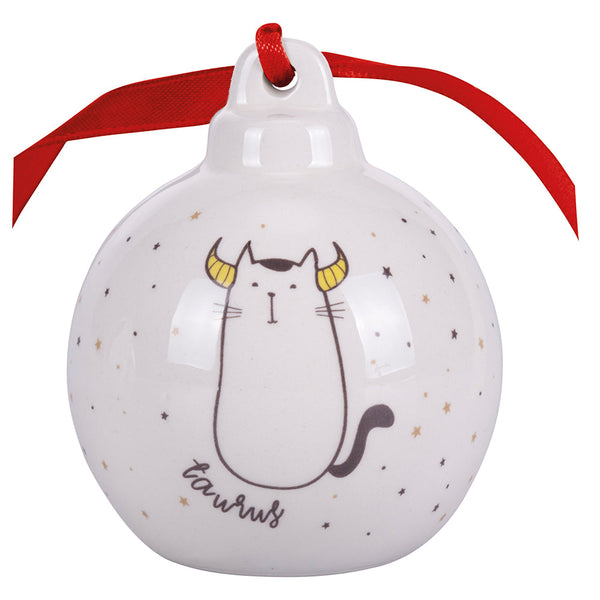 Ceramic Christmas Ball, Oroscocats Taurus