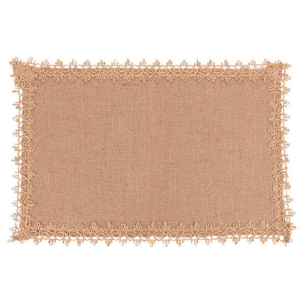 JUTE PLACEMAT RECT. EMBROIDERED BORDER B - 5921029