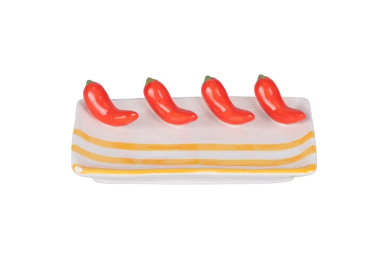 FRUIT LIFE SAUCER DECOR. 15X8,5CM CHILI - 5921858