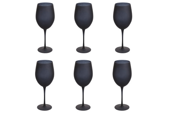 HAPPY HOUR SET 6 GOBLETS 650ML FROSTED BLACK - 5923514