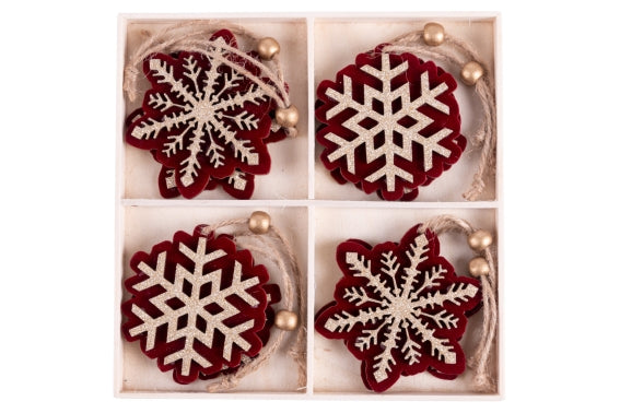 CHIC CHRISTMAS SET 8 VELVET AND GLITTER BOW HANGERS - 5924571