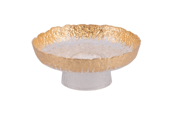 GLASS CAKE RISER / GOLD 25CM H. 10CM - 5924955