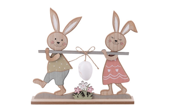 I PASQUALINI BUNNIES W/EGG DECOR. 28X5X27.5CM - 5926650