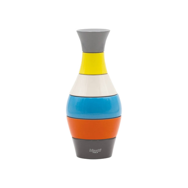 Grand moulin à épices « Vase » en hêtre laqué multicolore