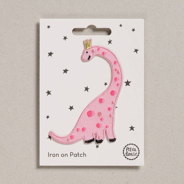 Strijkpatch - Roze dinosaurus