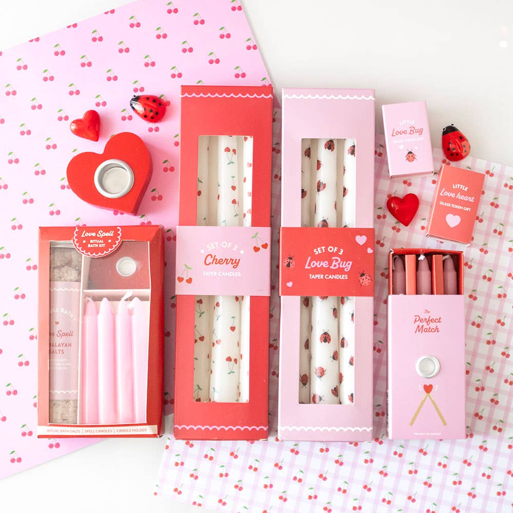 Ensemble de 3 bougies imprimées coccinelles