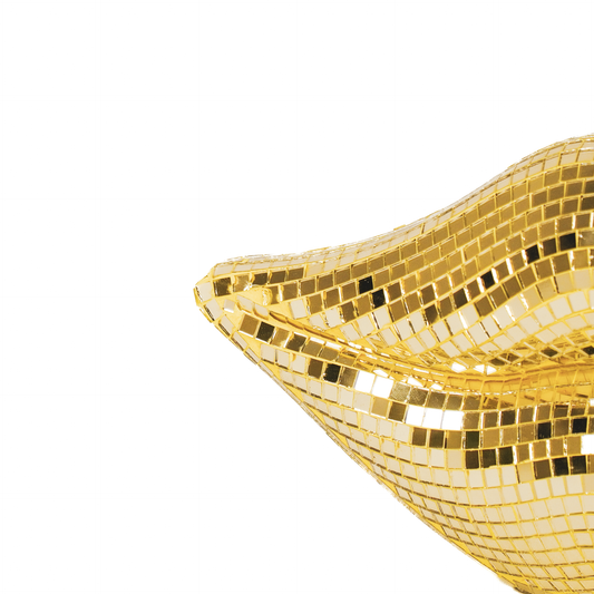 Ornement - Disco - Lèvres - Verre - Or - 29x10x13,5cm
