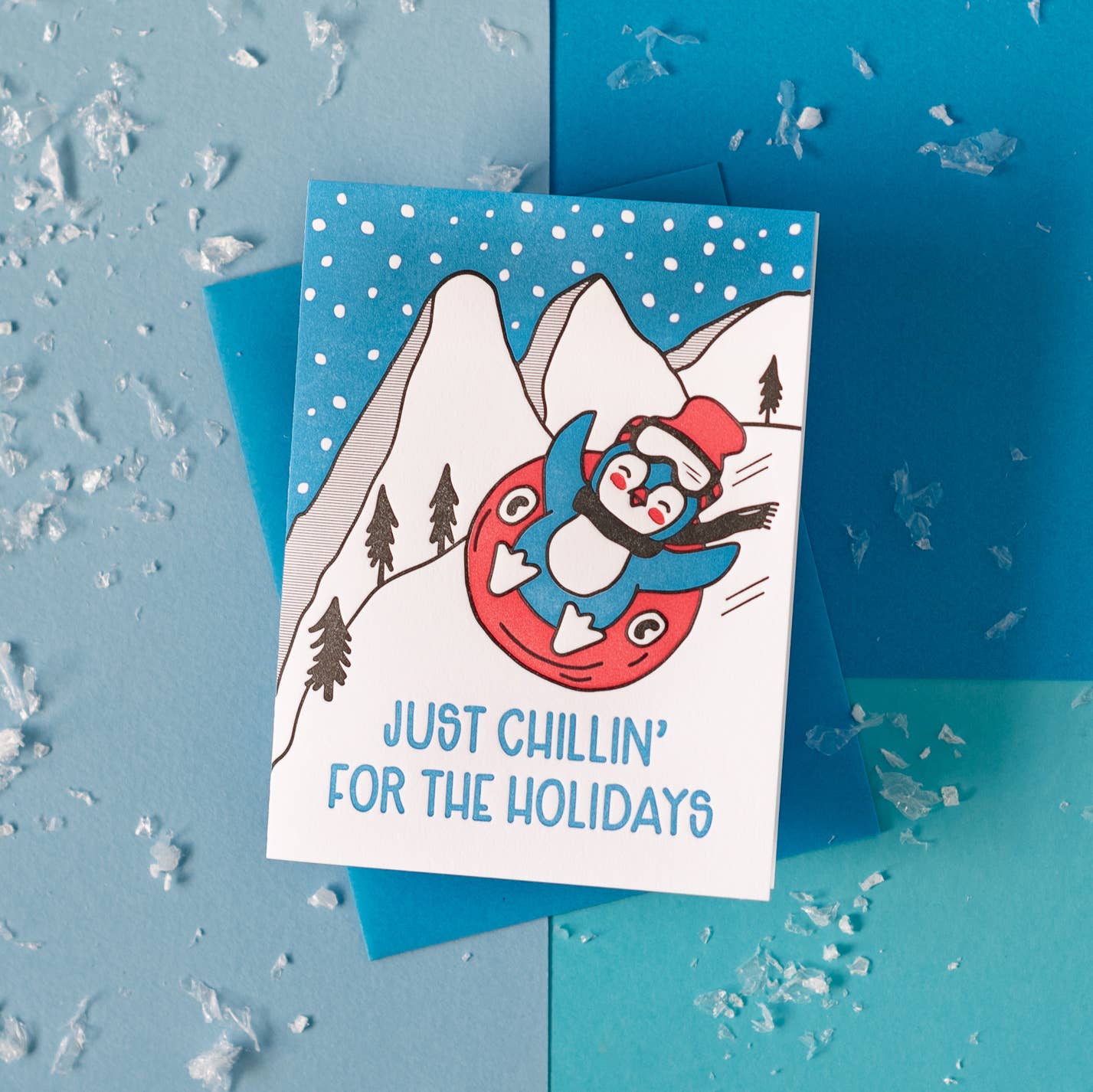 Carte de vœux Pingouin « Just Chillin' for the Holidays »