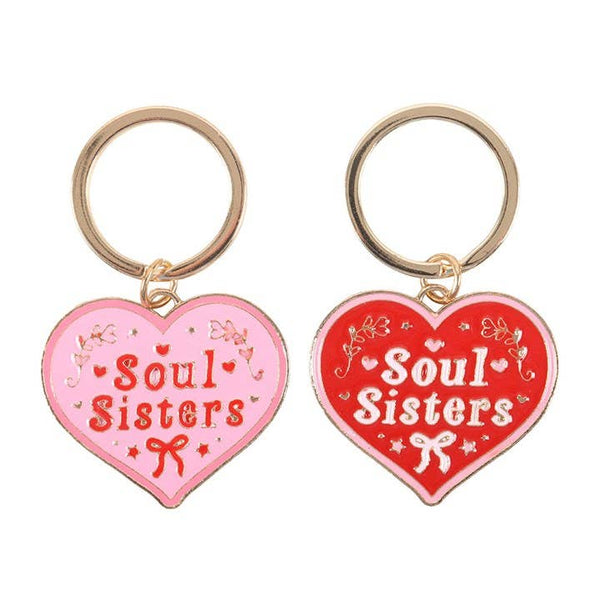 Paire de porte-clés cœur d'amour pour sœurs de cœur
