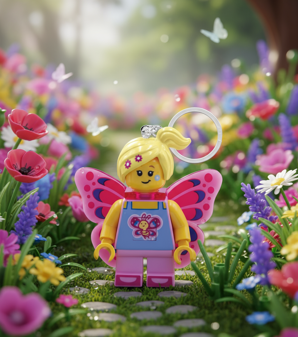 LEGO Keychain - Butterfly Girl