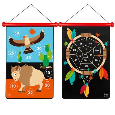 Scratch Active Play: JEU DE FLÉCHETTES MAGNÉTIQUES Indien 36x55cm, imprimé en double face, en tube, 5+