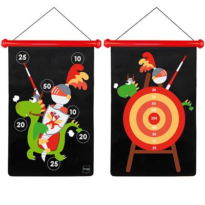 Scratch Active Play: JEU DE FLÉCHETTES MAGNÉTIQUES Chevalier 36x55cm, imprimé en double face, en tube, 5+