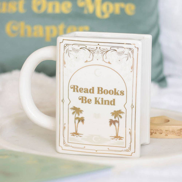 Mug en forme de livre « Read Books, Be Kind »