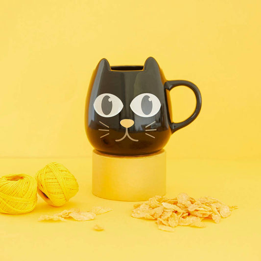 Mug rond Chat noir « Wake up »