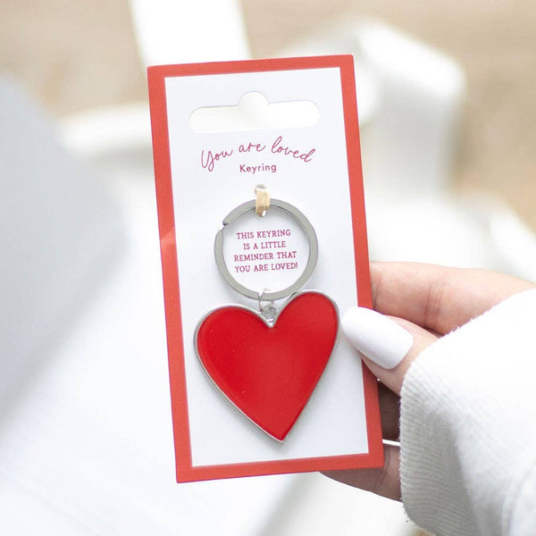 Porte-clés en forme de cœur « You Are Loved »