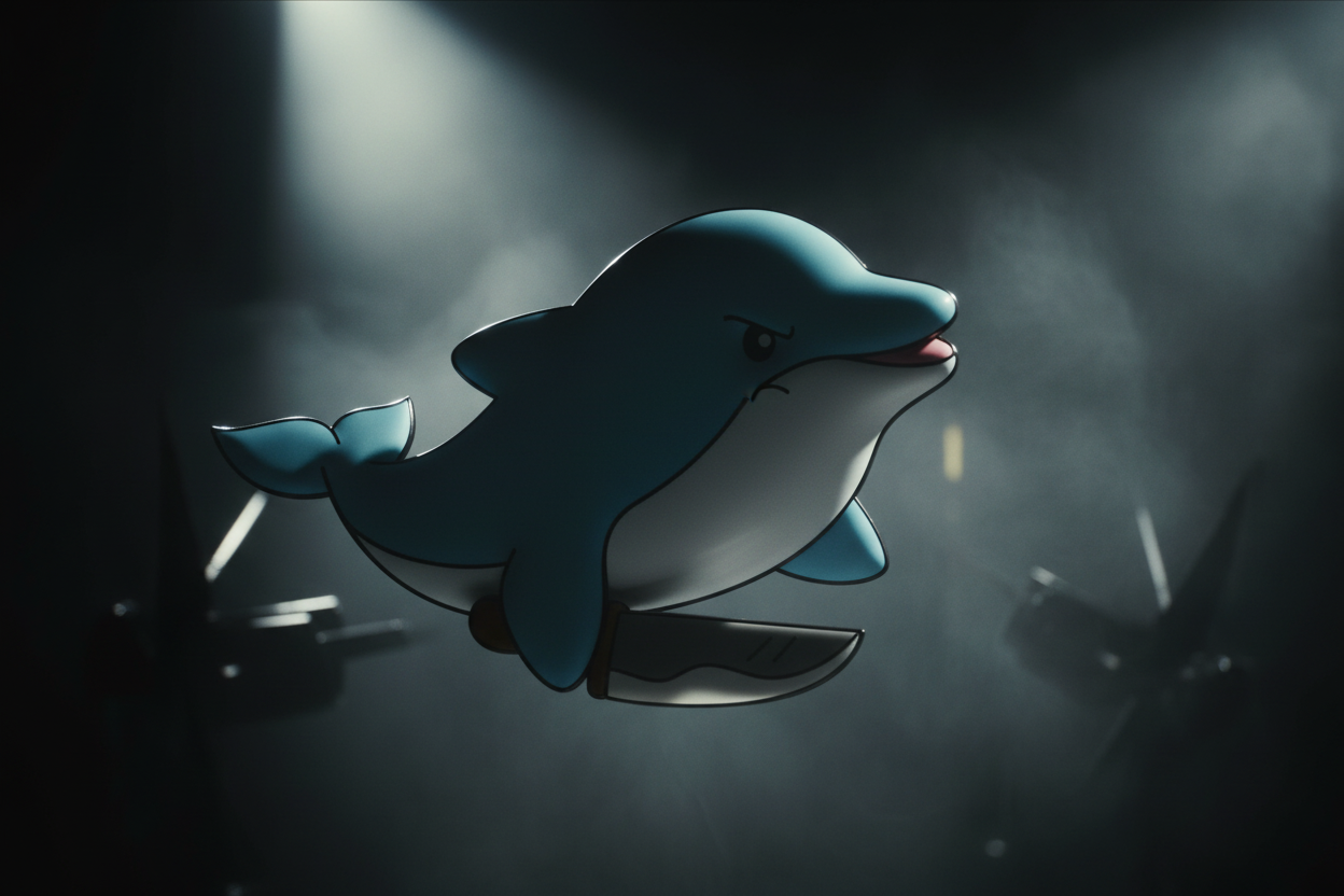 Dolphin with Knife Pin