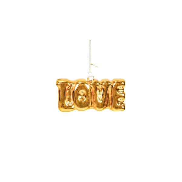 Gouden LOVE kerstbal