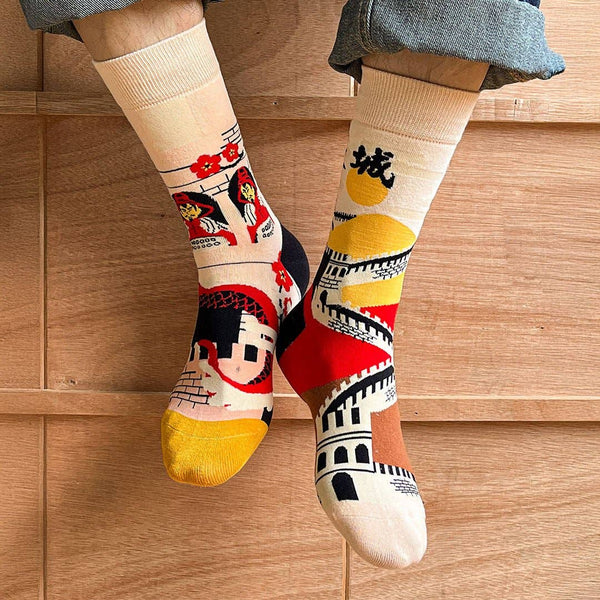 Chaussettes Dépareillées Chine « la Grande Muraille de Chine »