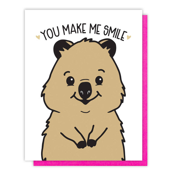 Carte de vœux Quokka « You make me Smile »
