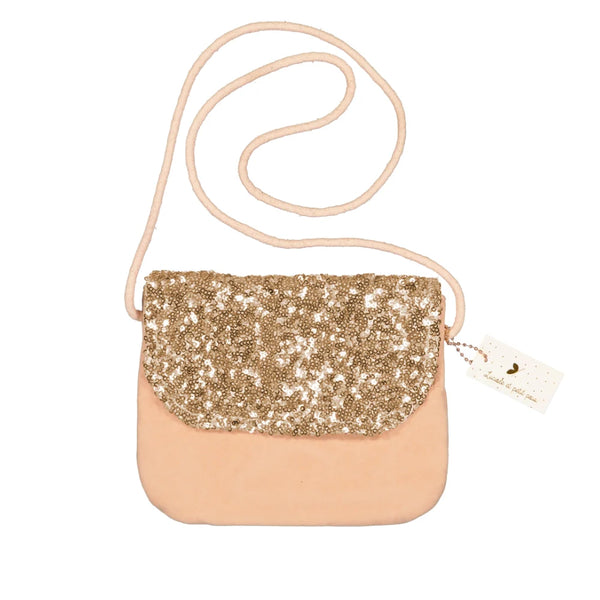 Handtas - Fluweel & Gouden Pailletten