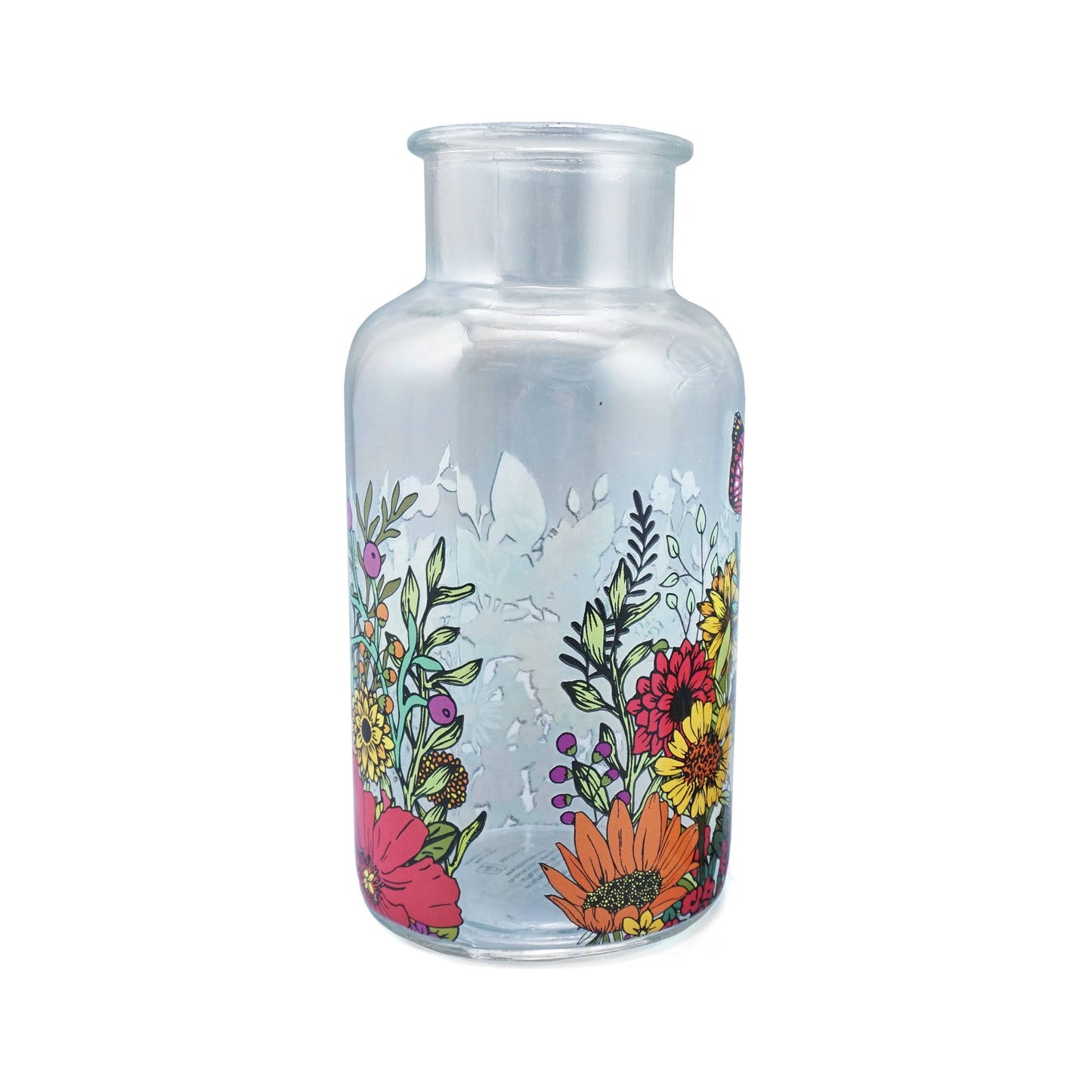 Vase en verre fleurs des champs