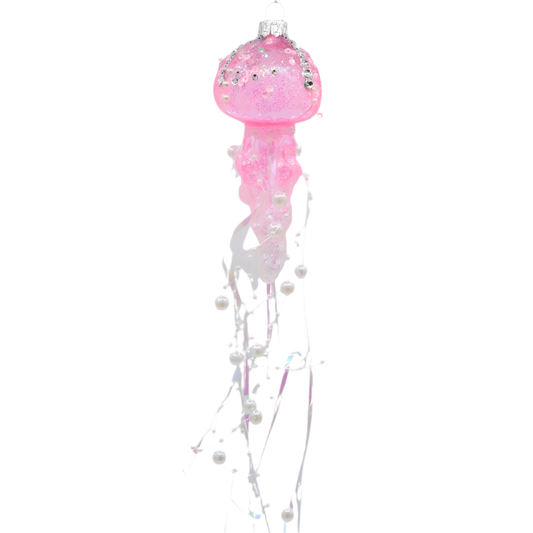 Pink Jellyfish Christmas bauble