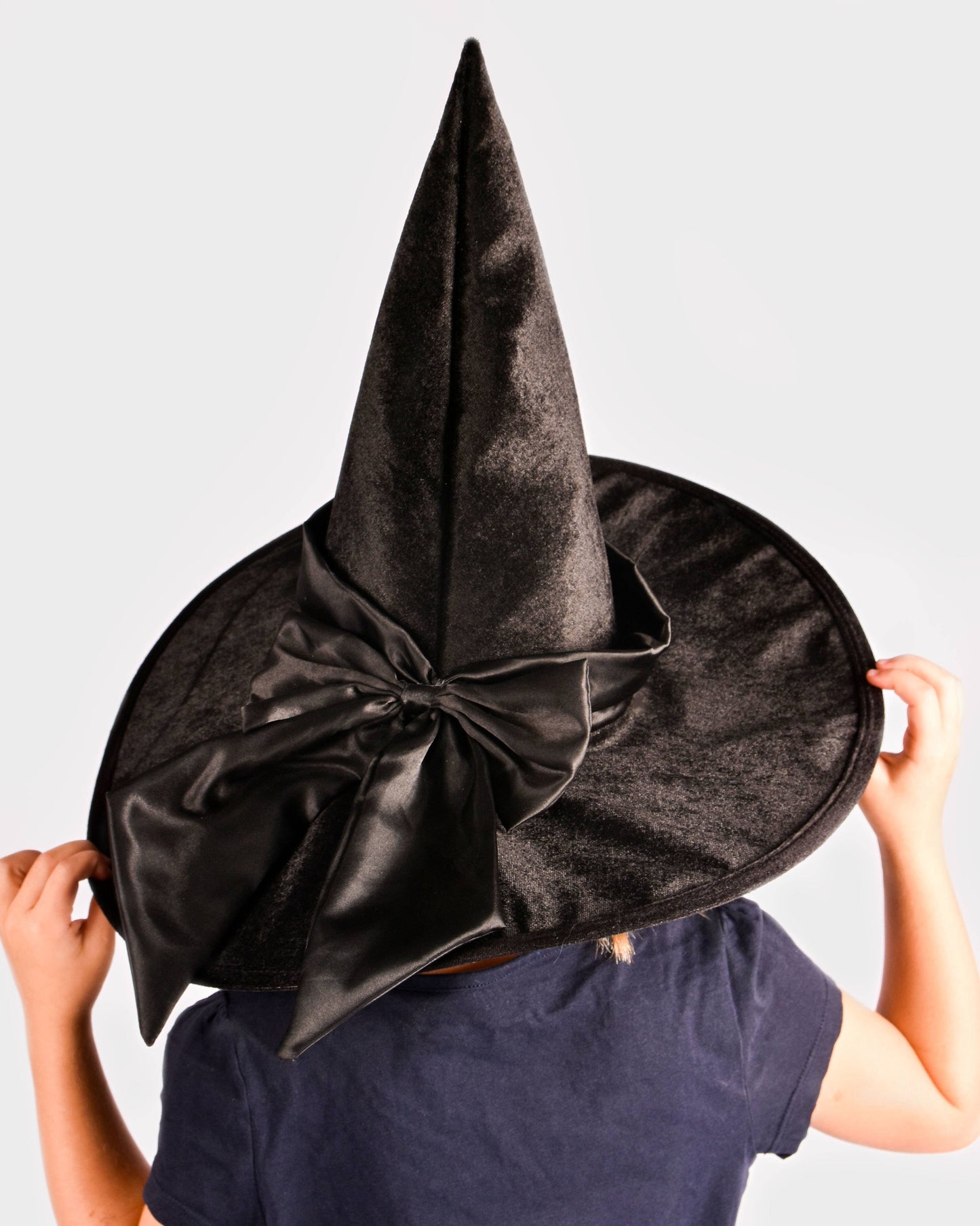 Witch hat with satin ribbon 44 cm