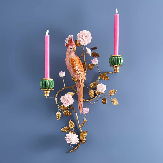 Chandelier Perroquet Orange/Or 39,5 x 12 x 59 cm