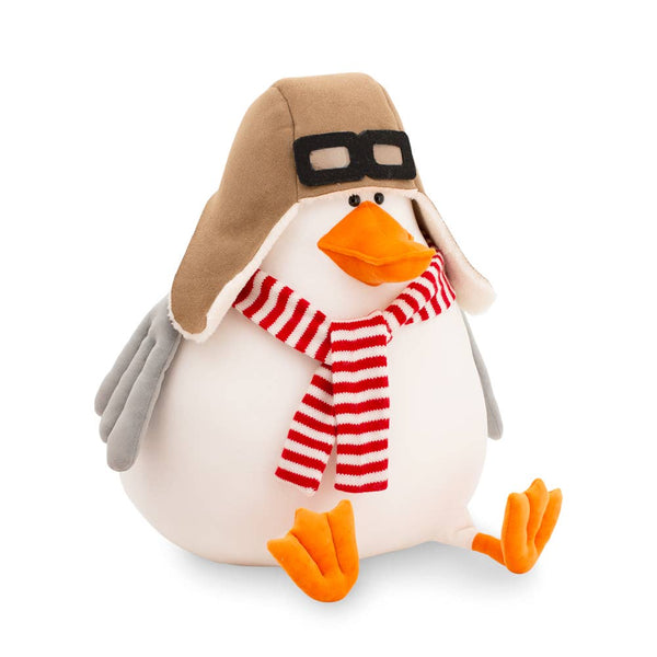 Oranje Life Aviator gans pluche speelgoed (50 cm)