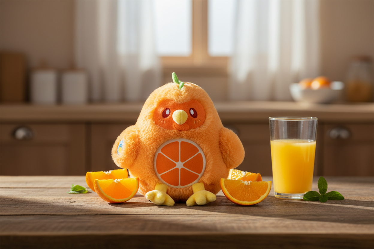 Mini knuffelbaar oranje kippetje