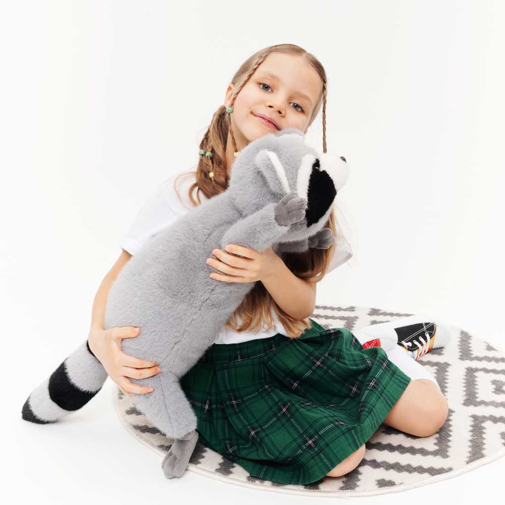 Ultra-soft raccoon plush toy (58 cm) - From birth
