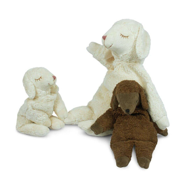 Kleine pluche schaap handwarmer | bruin