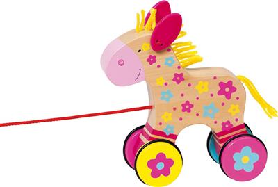 Animal à tirer: CHEVAL Clahra, 15x6x15cm, goki Susibelle, bois, 1+