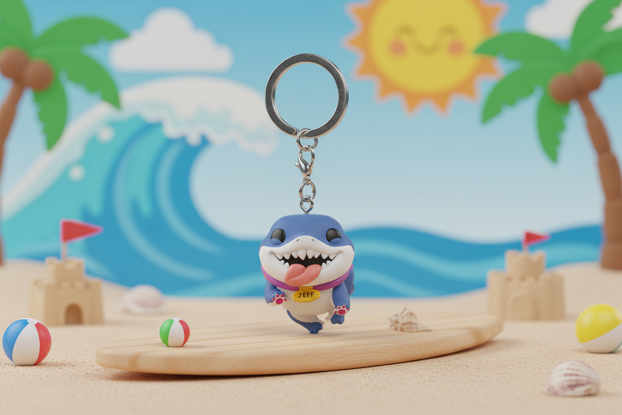 Pop! Keychain Jeff le Requin Terrestre (Marvel Rivals)