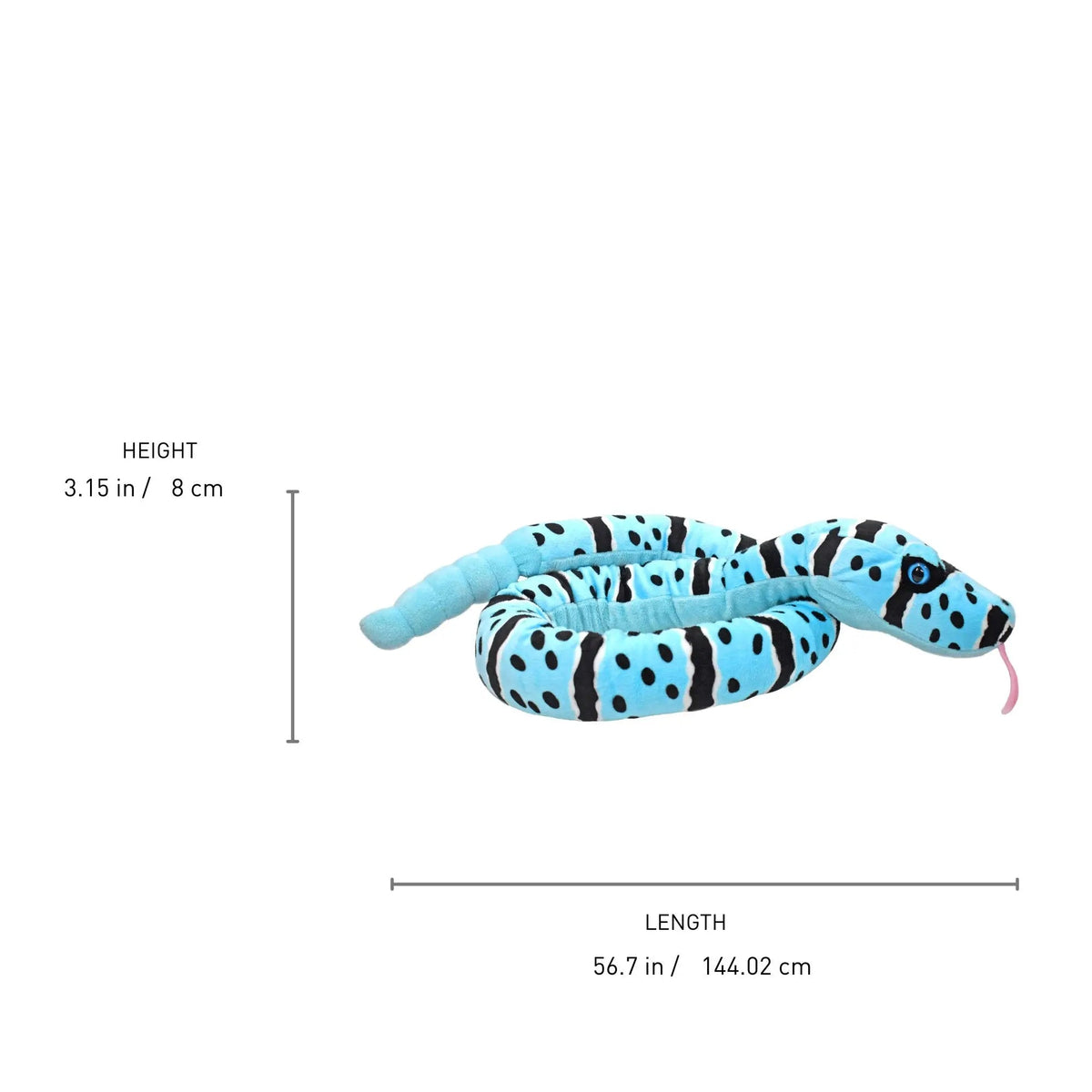 Wild Republic Snakesss Blue Rock Rattlesnake Stuffed Animal - 54" Stuffed Animals